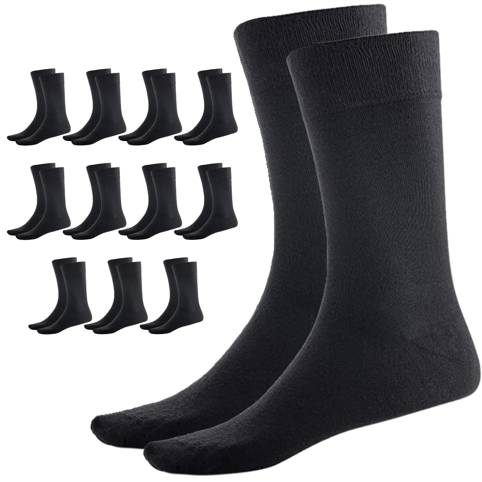 12 Pairs BAMBOO SOCKS Crew Natural Eco Healthy Enviro Unisex Business Work BULK