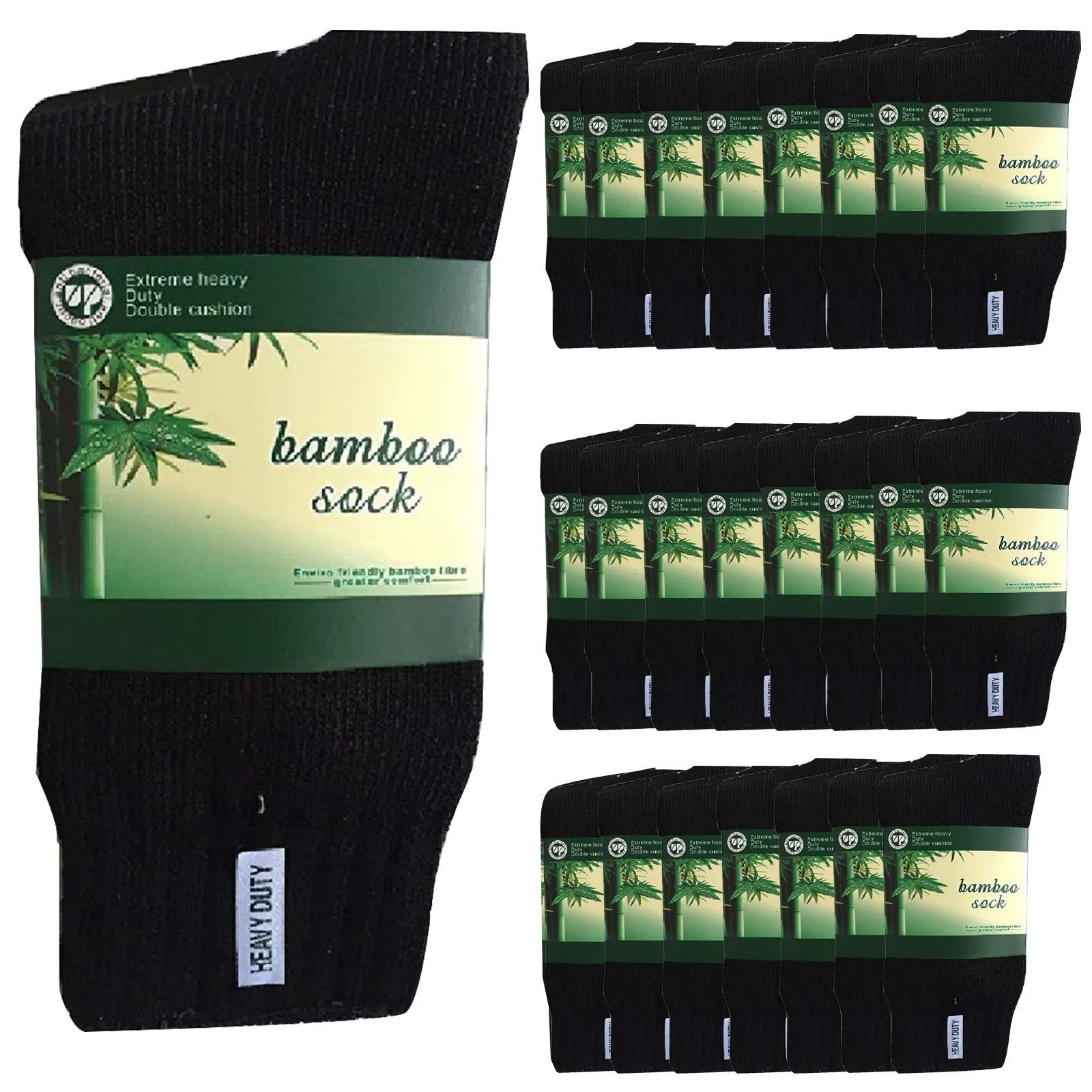 24 Pairs BAMBOO SOCKS Mens Heavy Duty Premium Thick Work Socks Cushion BULK