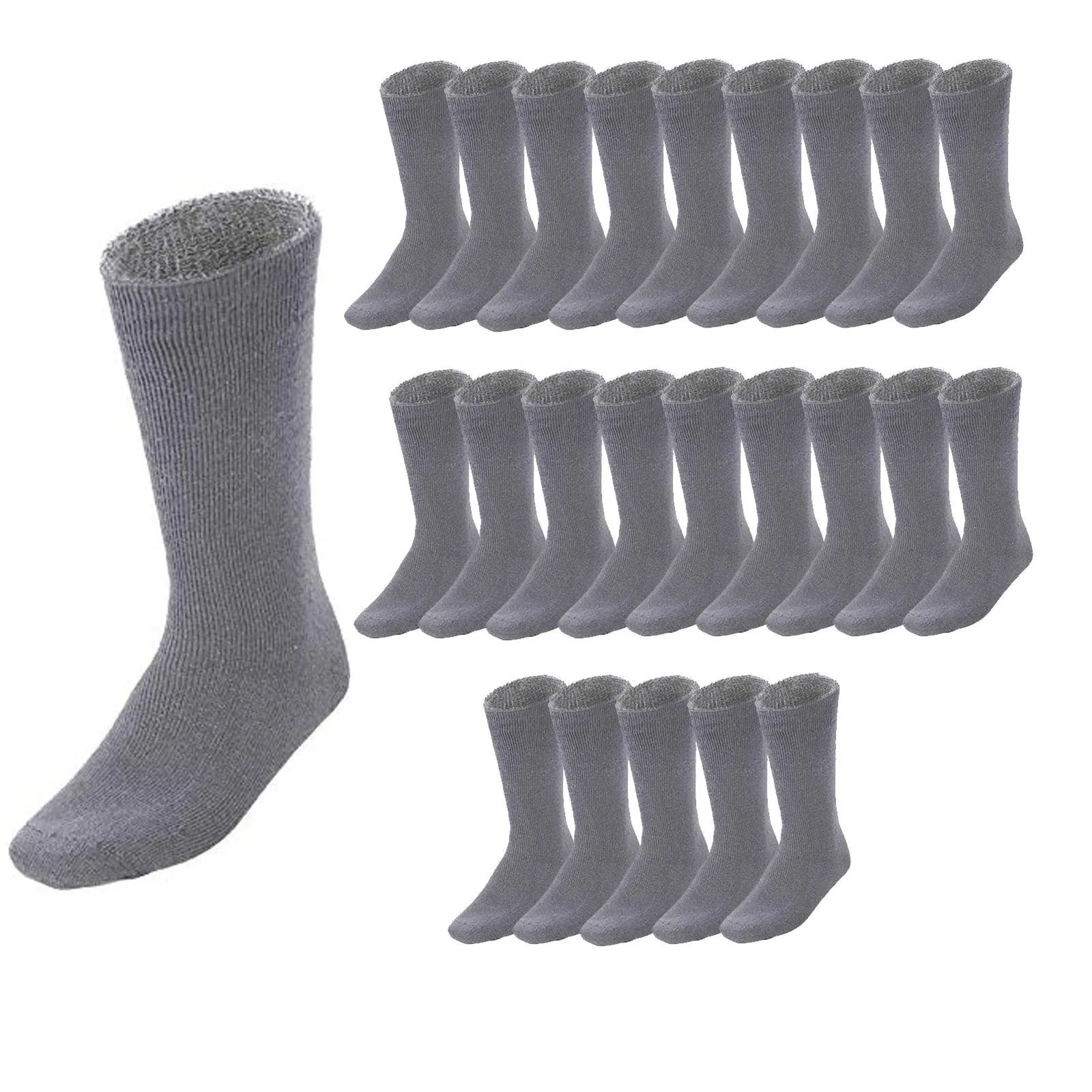 24 Pairs BAMBOO SOCKS Mens Heavy Duty Premium Thick Work Socks Cushion BULK