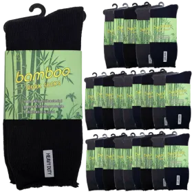 24 Pairs PREMIUM BAMBOO SOCKS Mens Heavy Duty Thick Work Socks Cushion BULK