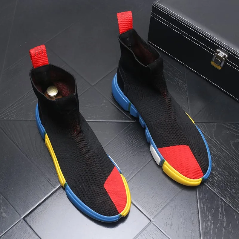 High-tops Designer Mesh Socks Men Heighten Shoes Light Breathable Causal Walking Sneakers     S351866