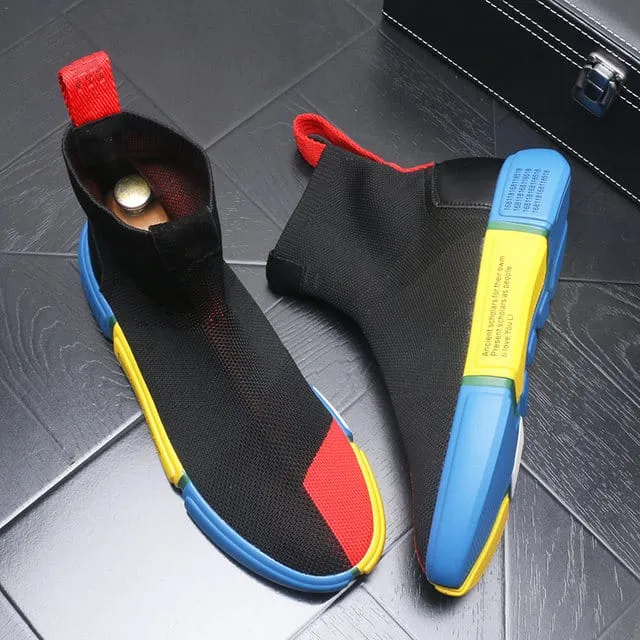 High-tops Designer Mesh Socks Men Heighten Shoes Light Breathable Causal Walking Sneakers     S351866