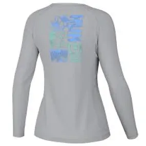 HUK WOMENS ALWAYS SUNNY PURSUIT PERFORMANCE CREW (HARBOR MIST)