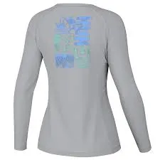 HUK WOMENS ALWAYS SUNNY PURSUIT PERFORMANCE CREW (HARBOR MIST)