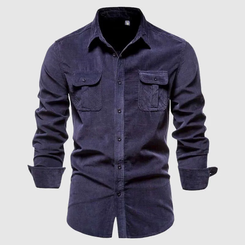 Men's Slim Fit Casual Shirt: Breathable Cotton Blend