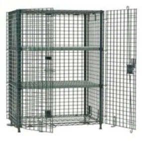Metro SEC55K3 Metroseal&reg; Green Security Cage with Aluminum Dolly, fits 24" x 48" Shelves