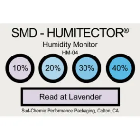 Protektive Pak 48882 Humidity Indicator Card, 10%, 20%, 30%, 40%